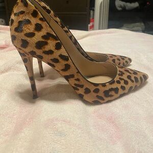 Aldo Leopard Print Pony Fur Heels